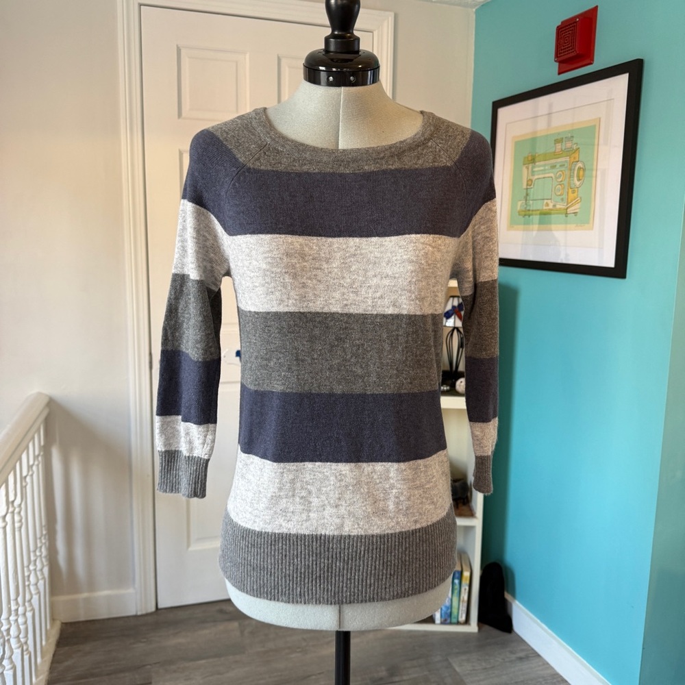 KENAR Angora Blend Striped Sweater (size S)